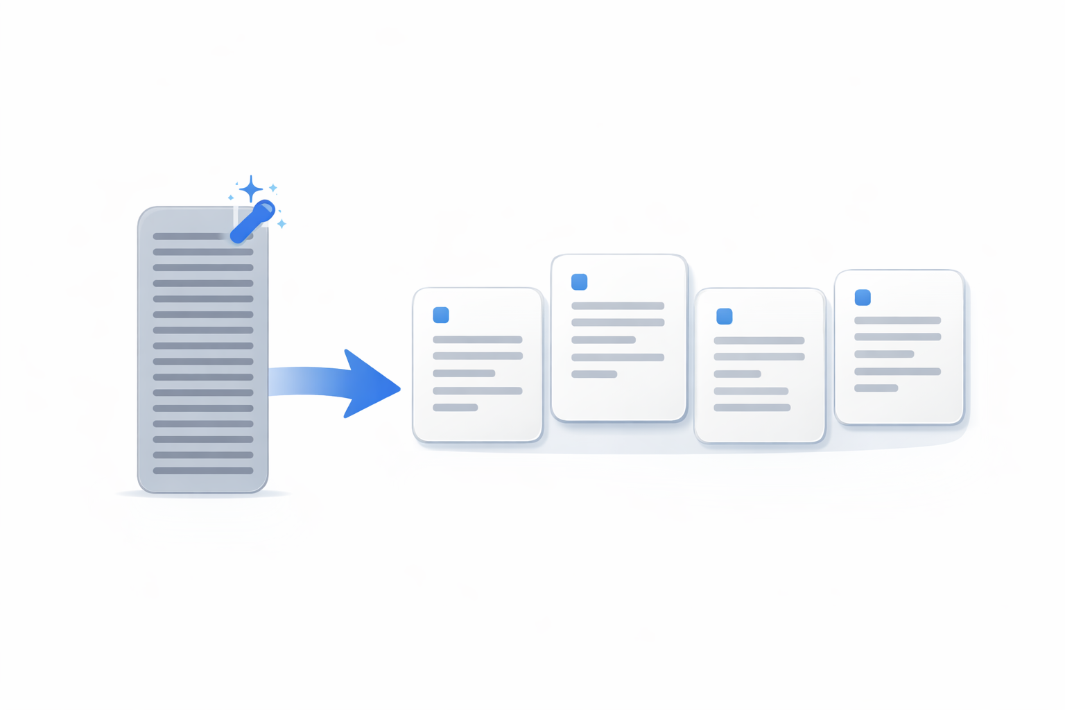 AI Split feature - transform walls of text into organized paragraphs